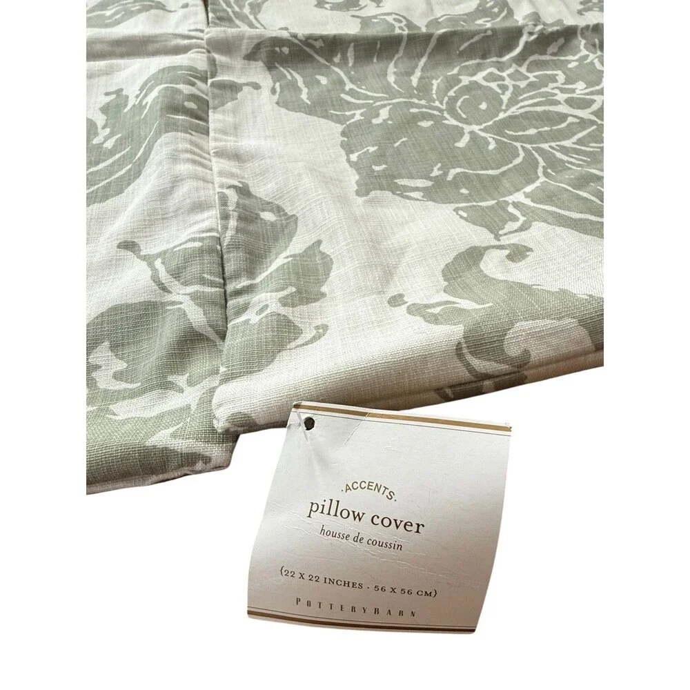 NWT Set Of 2 Pottery Barn Loretta Floral Pillow Cover 22”x22”